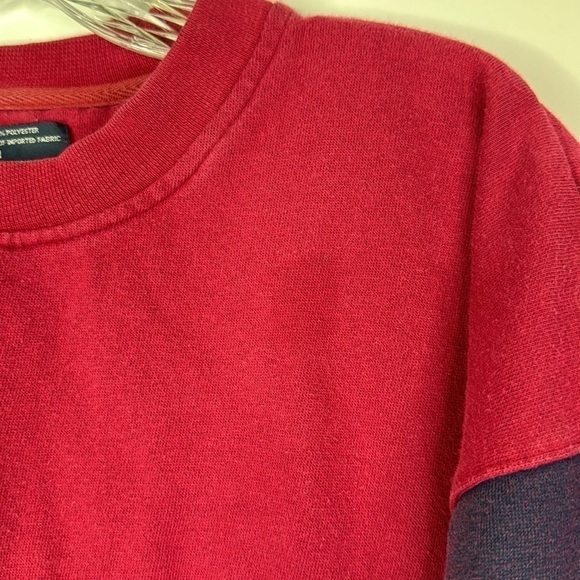 Vintage Dockers Red Blue Striped Crewneck Sweatshirt Size Medium - Picture 8 of 10